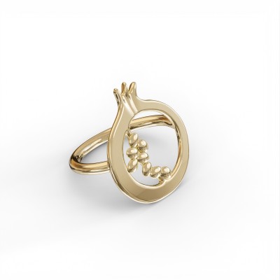 Pomegranate Ring, Yellow Gold Plated 925° Sterling Silver