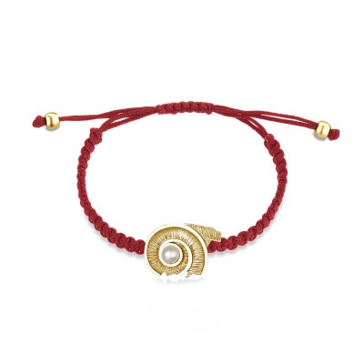 Spiral of Life Woven Bracelet, 18K Yellow Gold 