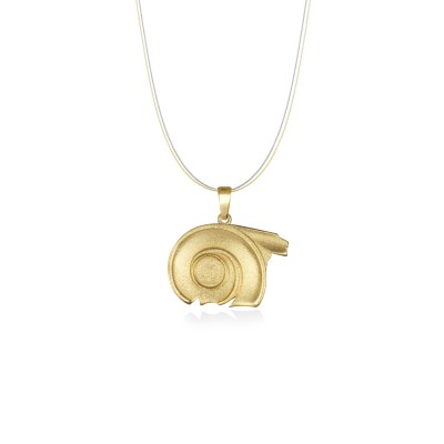 Spiral of Life Pendant, Yellow Gold Plated 925° Sterling Silver, Sandblasted