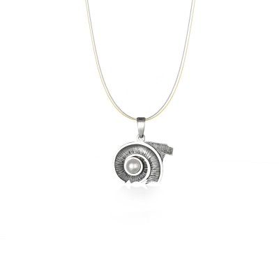 Spiral of Life Pendant, Oxidized 925° Sterling Silver, Small