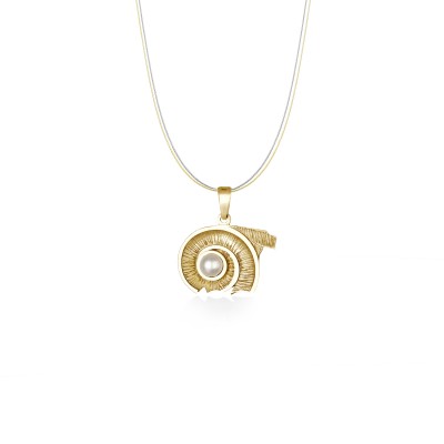 Spiral of Life Pendant, Yellow Gold Plated 925° Sterling Silver, Small