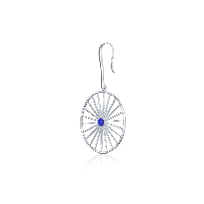 Wheel of Fortune Drop Earrings, 18K White Gold 