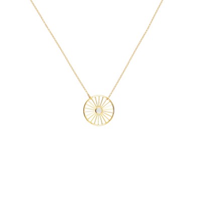 Wheel of Fortune Necklace, Yellow Gold Plated 925° Sterling Silver, Small