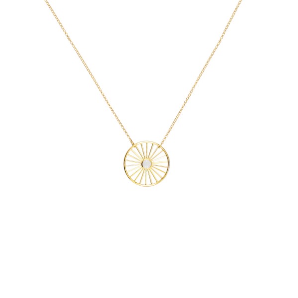 Wheel of Fortune Necklace, Yellow Gold Plated 925° Sterling Silver, Small