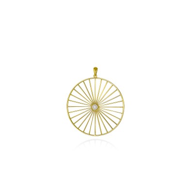 Wheel of Fortune Pendant, 18K Yellow Gold, Large 