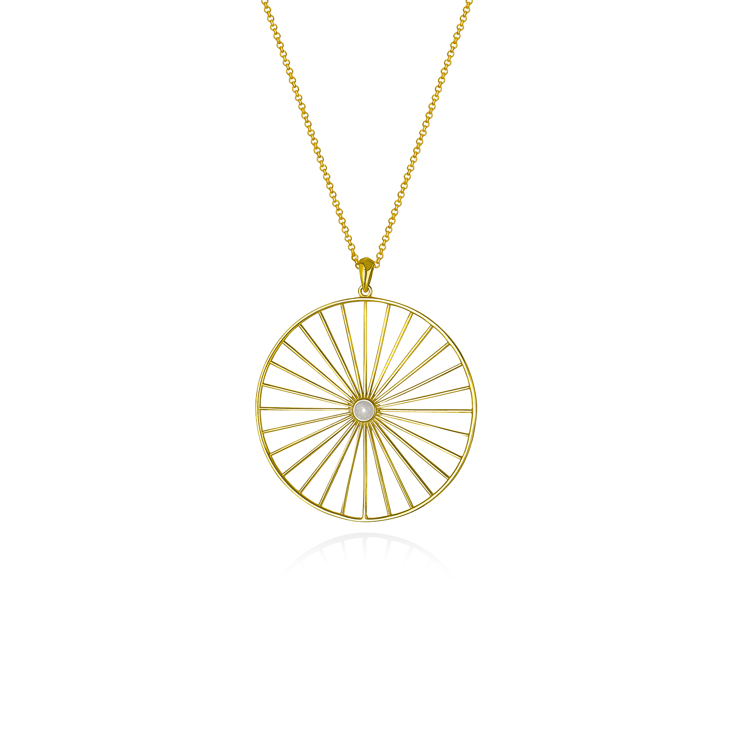 Wheel of Fortune Pendant, 18K Yellow Gold, Large 